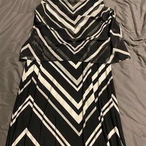 Alfani Black and White Striped Maxi Dress
